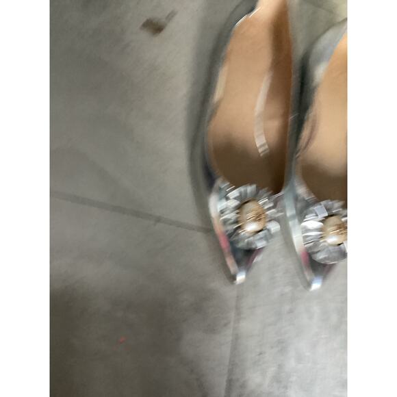 Tory Burch Melody Silver Flats Leather Sole Size 9 - Picture 4 of 7